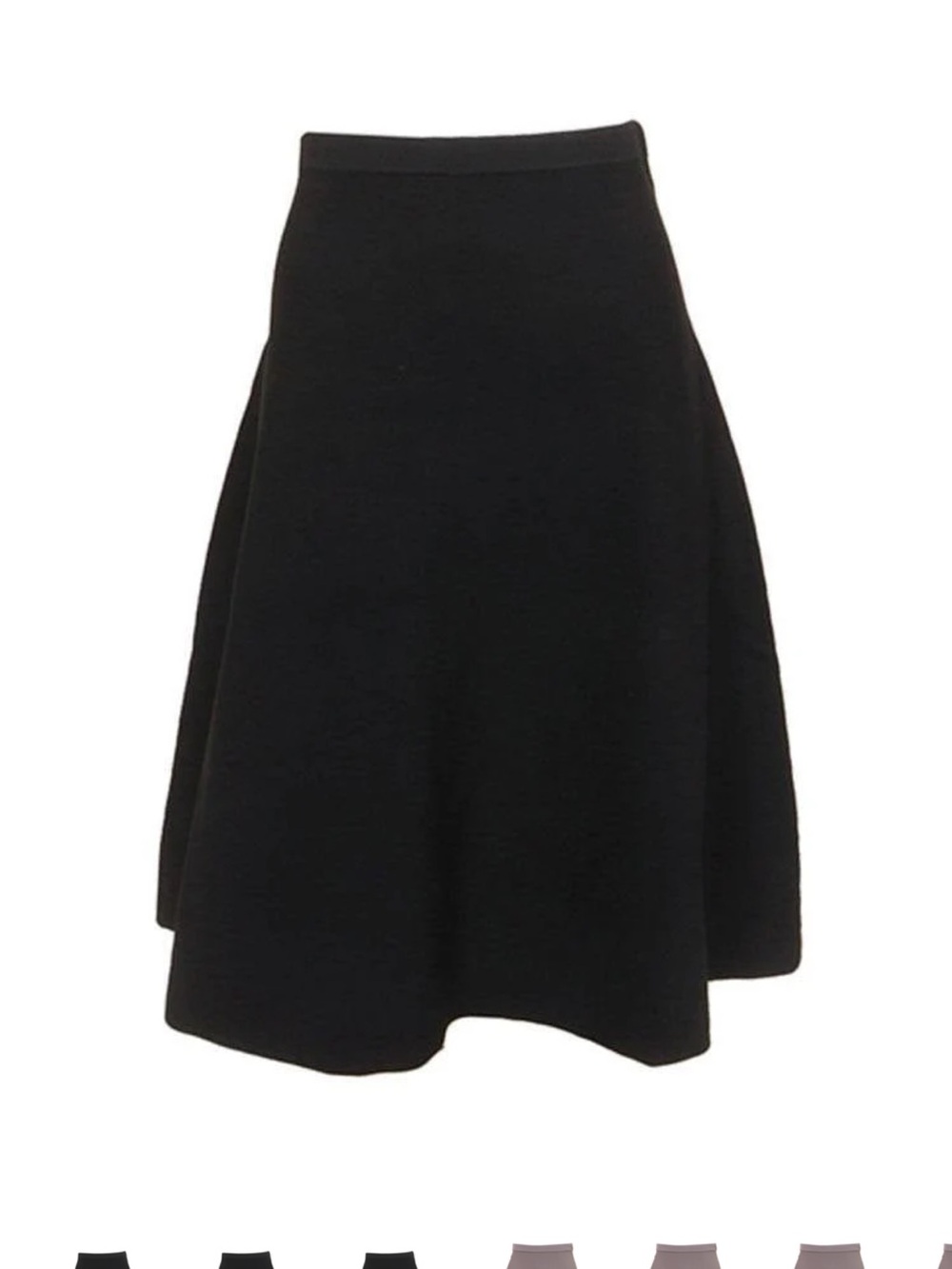 Elegant Black A-Line Skirt with Clean Waistband
